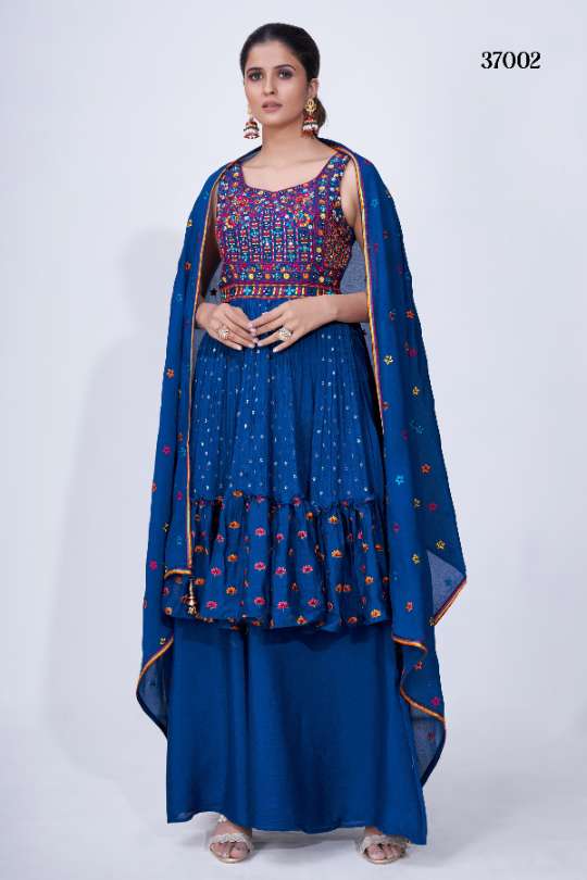Blue Embroidery Party Wear Salwar Kameez