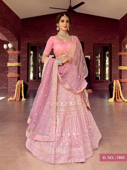 Pink Heavy designer Bridal Wear Lehenga Choli