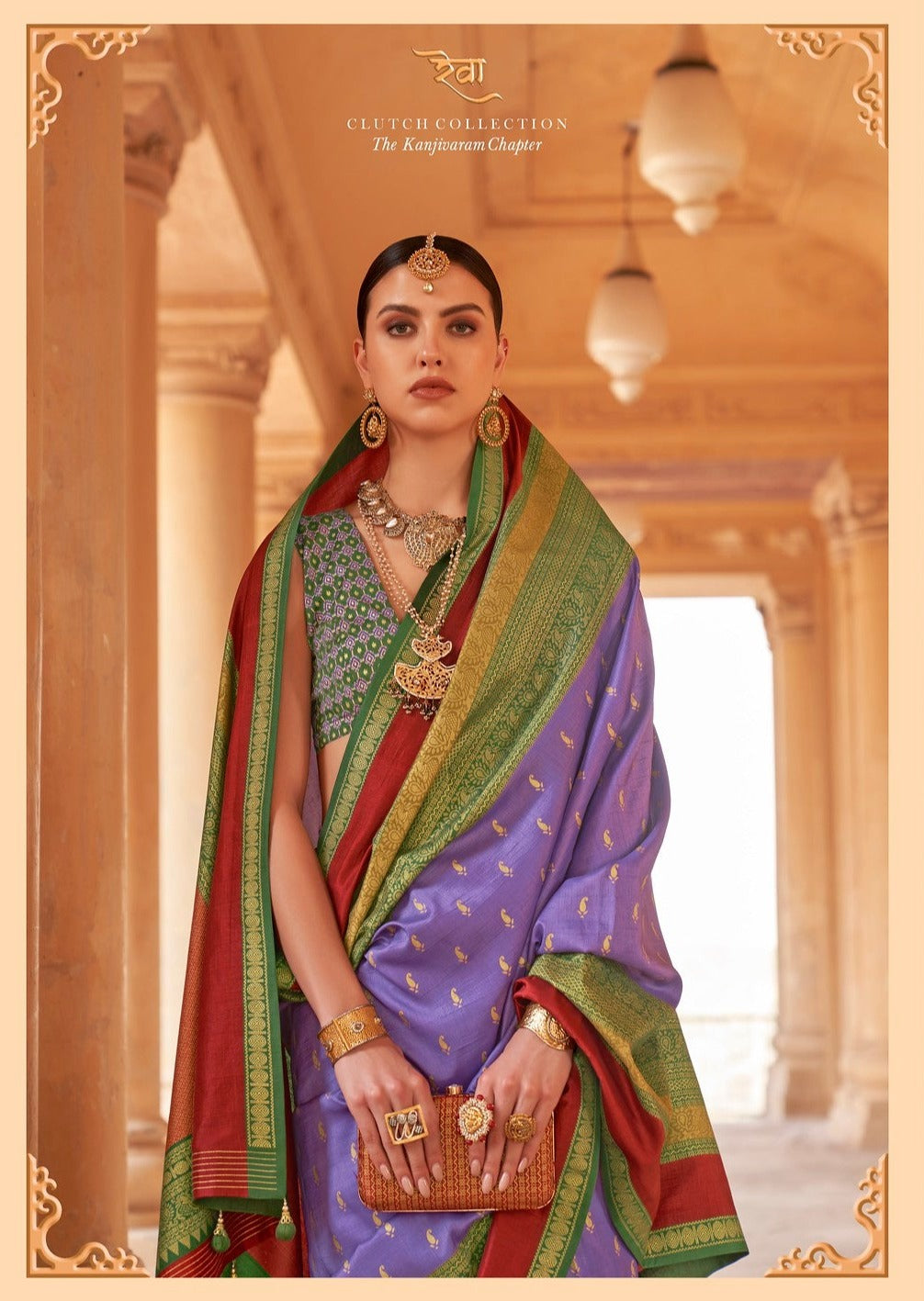Violet exclusive wedding wear silk saree