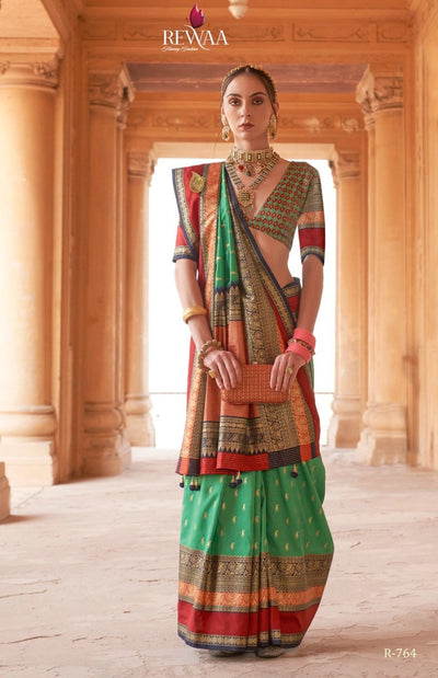 Green exclusive wedding wear silk saree