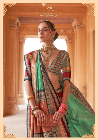 Green exclusive wedding wear silk saree
