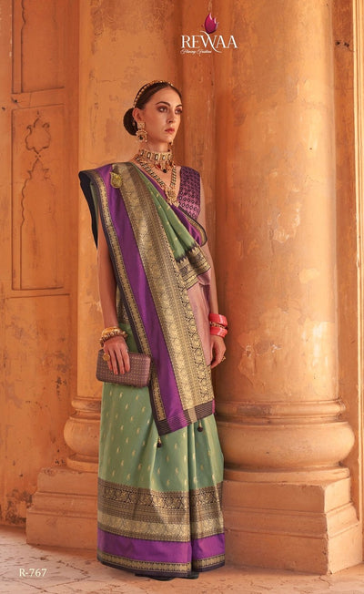 Purple exclusive wedding wear silk saree