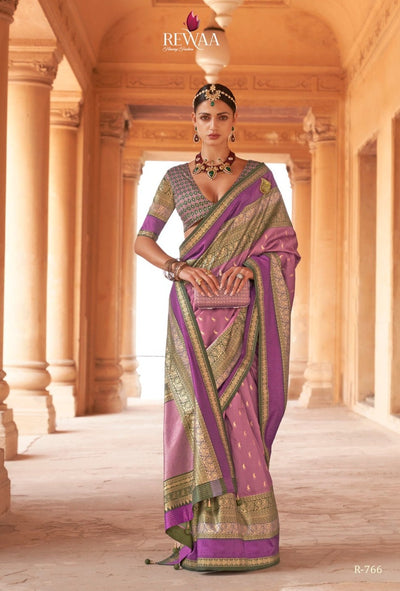 Lilac exclusive wedding wear silk saree