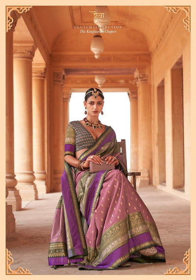 Lilac exclusive wedding wear silk saree