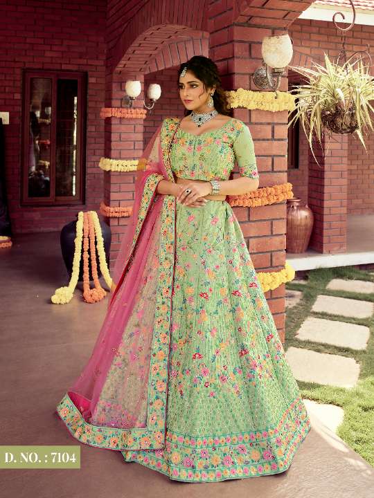 Green Heavy Designer Bridal Wear Lehenga Choli