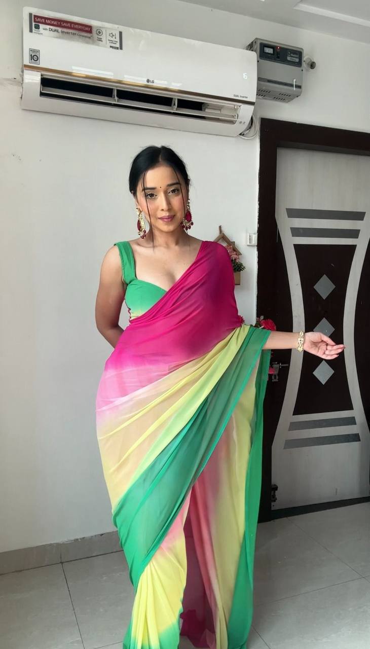 Multi Colour Exclusive Alia Inspired Designer Bollywood Saree