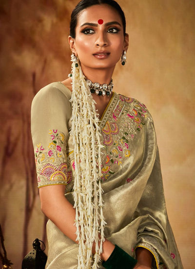 Green Kanjivaram Silk Ceremonial Designer Saree