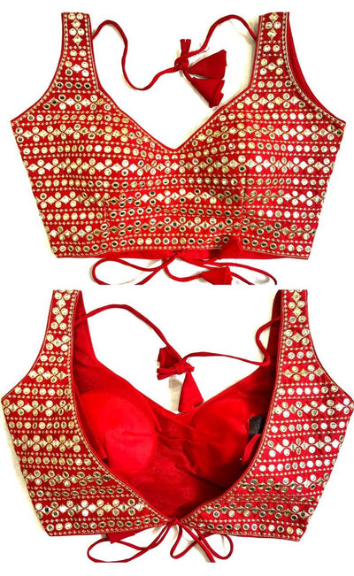 Mirror embroidered blouse Designer Pattern Ready to Wear Choli