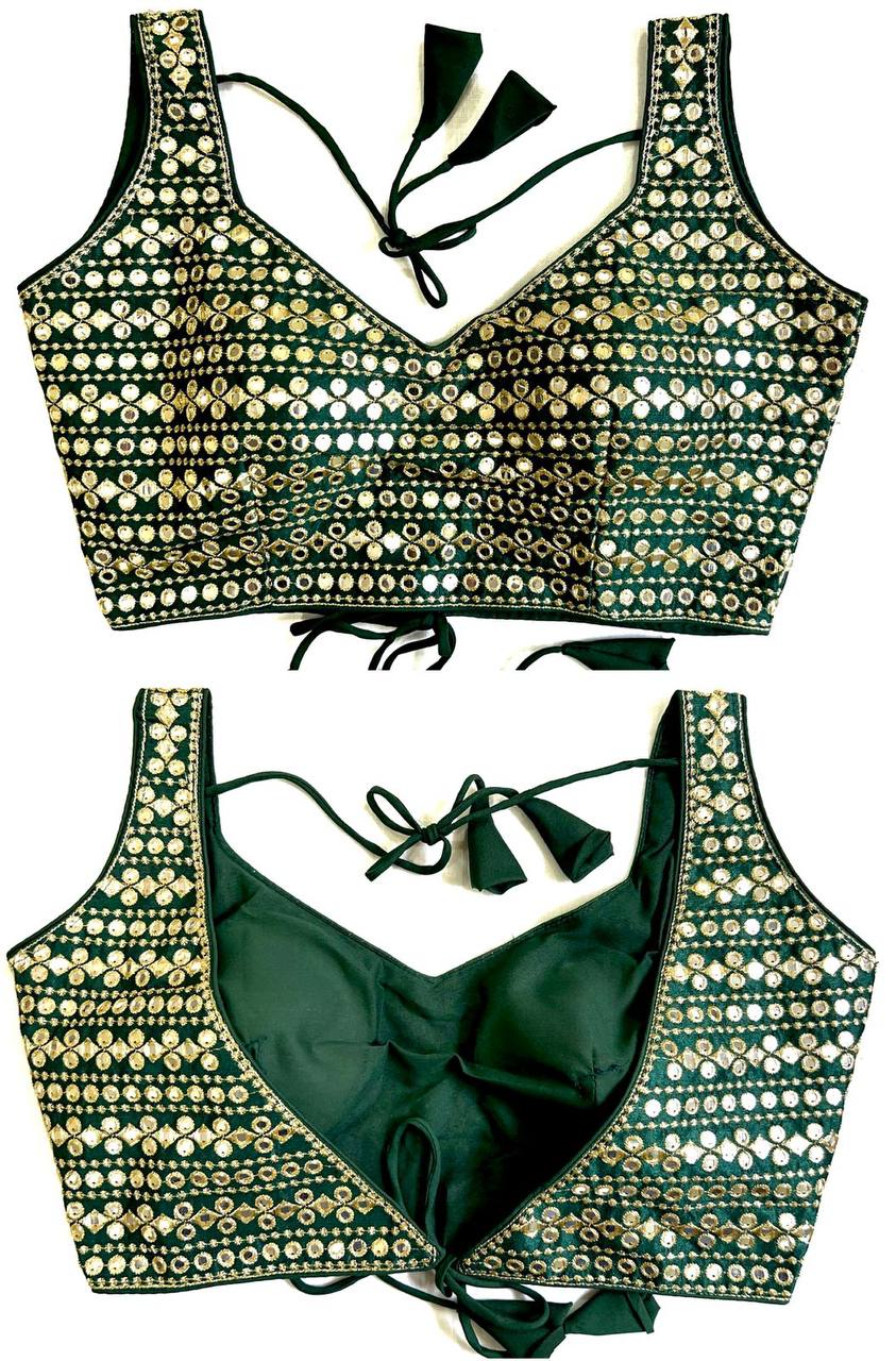 Mirror embroidered blouse Designer Pattern Ready to Wear Choli