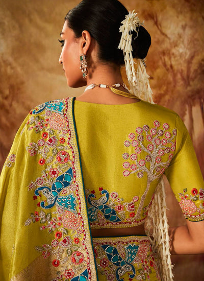 Yellow Weaving Kanjivaram Silk Contemporary Saree