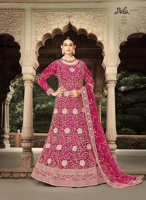 Pink Zarkan Diamond Embroidered Bridal Anarkali Suit
