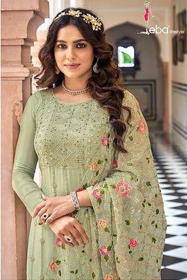 Green Suit With net Dupatta