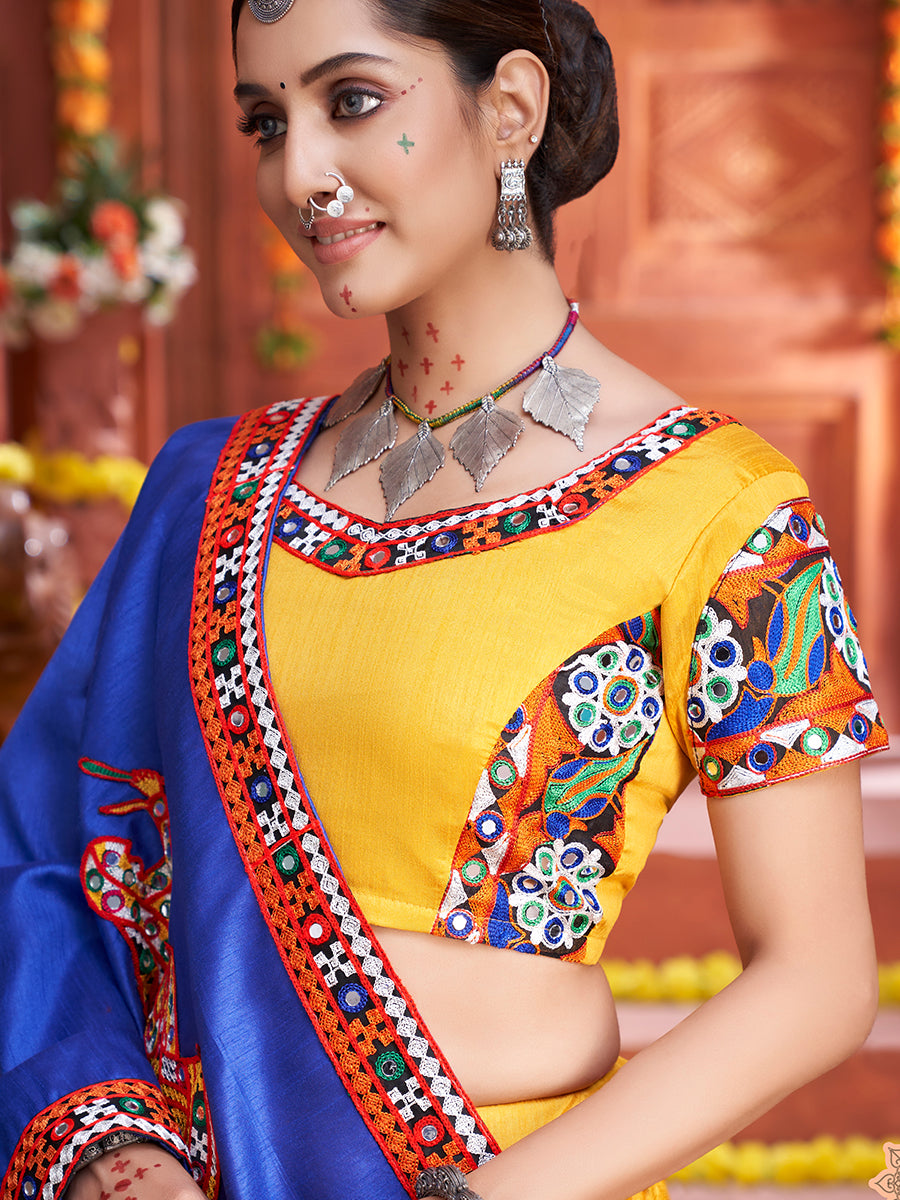 Yellow Designer Art Silk Embroidered Festive Wear Traditional Lehenga Choli