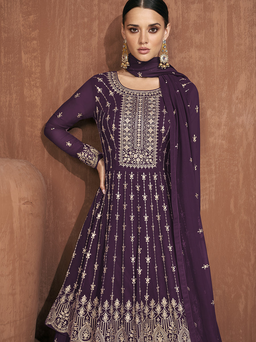 Violet Designer Georgette Salwar Suit